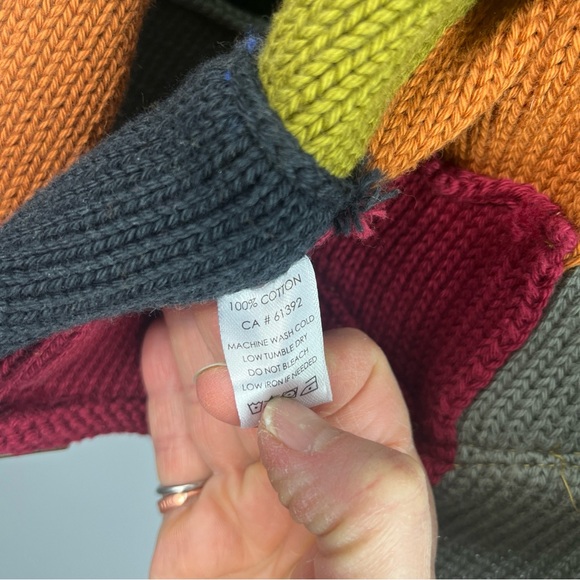 Patchwork Open-Front Cardigan Sweater Jacket - Multicolor - Picture 11 of 11